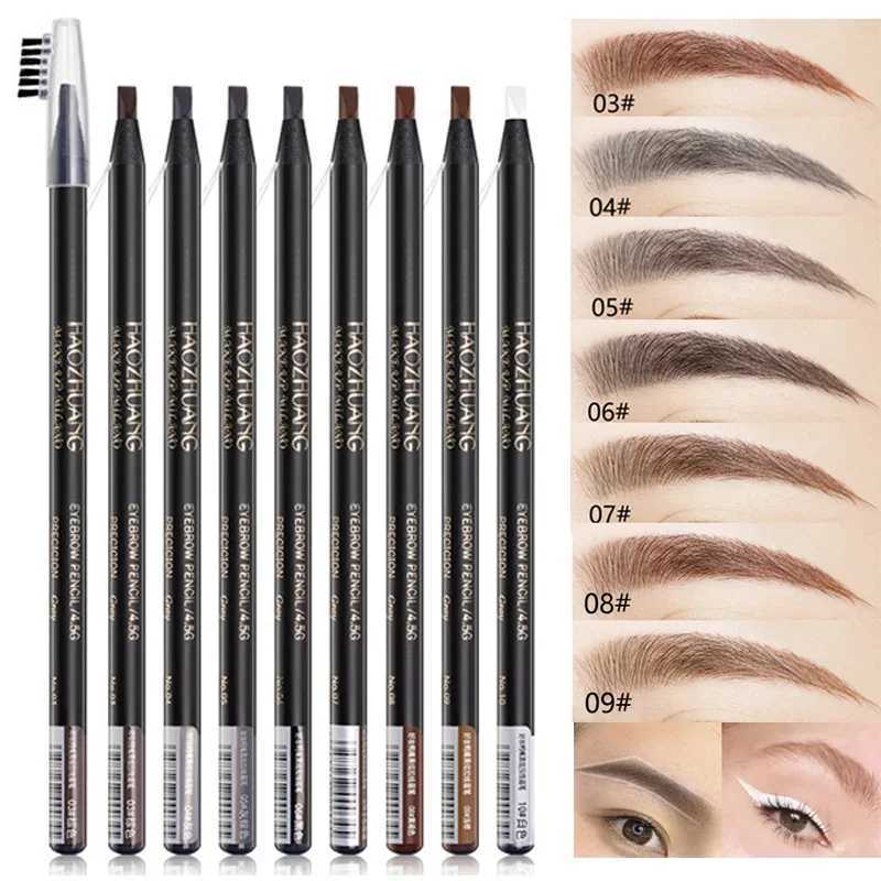 Hao Zhuang Waterproof Long Lasting Eyebrow Pencils with Soft Brush Eyebrows Makeup Tool Permanent Makeup Tattoo Accessories W250722