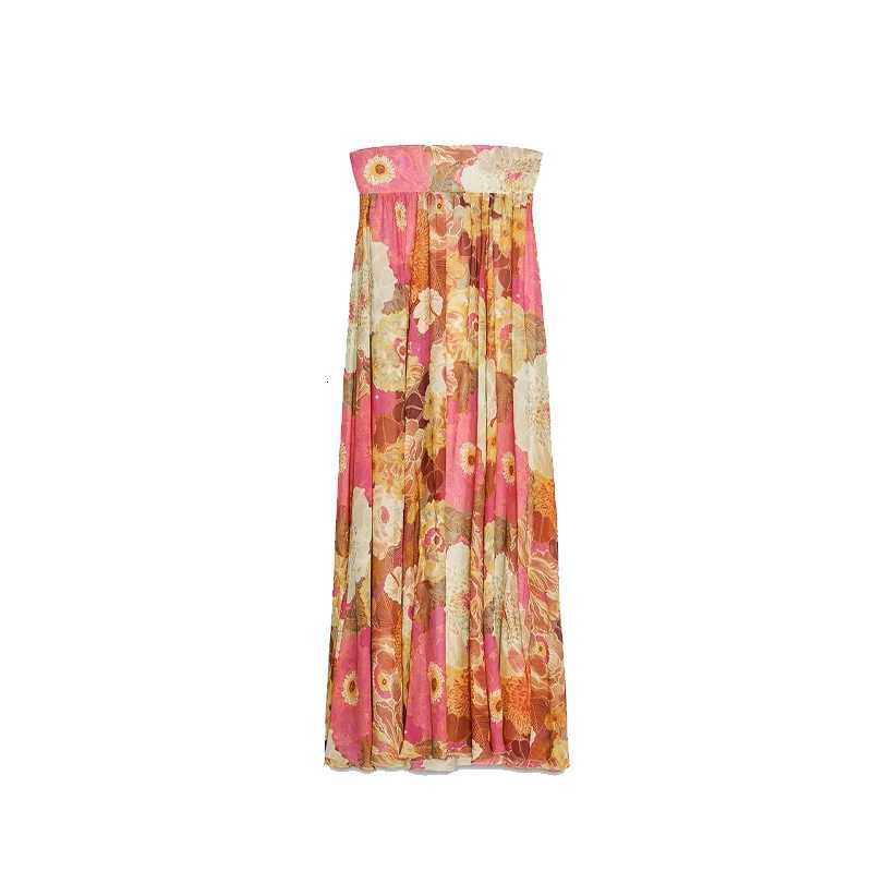 2025 Chic Retro Floral Printed Sling Long Dress for Women Sexy Backless High Waist Loose Maxi Dress Summer Evening Party Gowns XJ250722