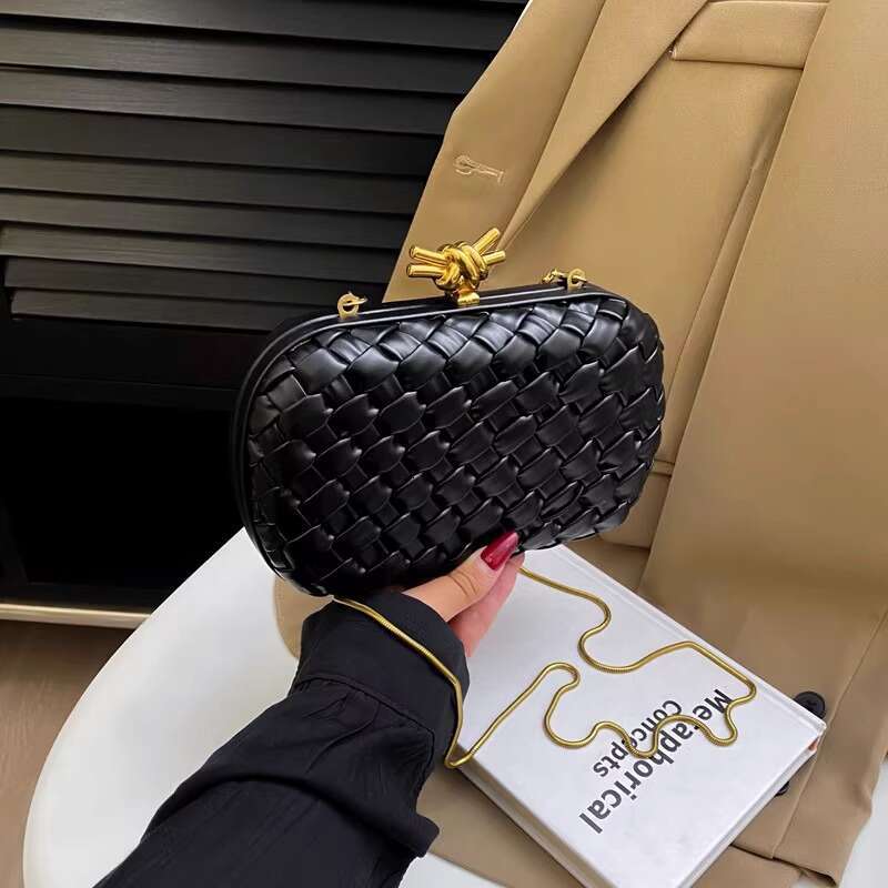High-End Woven Box for Women 2025 New Exquisite Clutch Fashion Crossbody Single Shoulder Chain Small Square Bag Weave Designer Luxury handbag