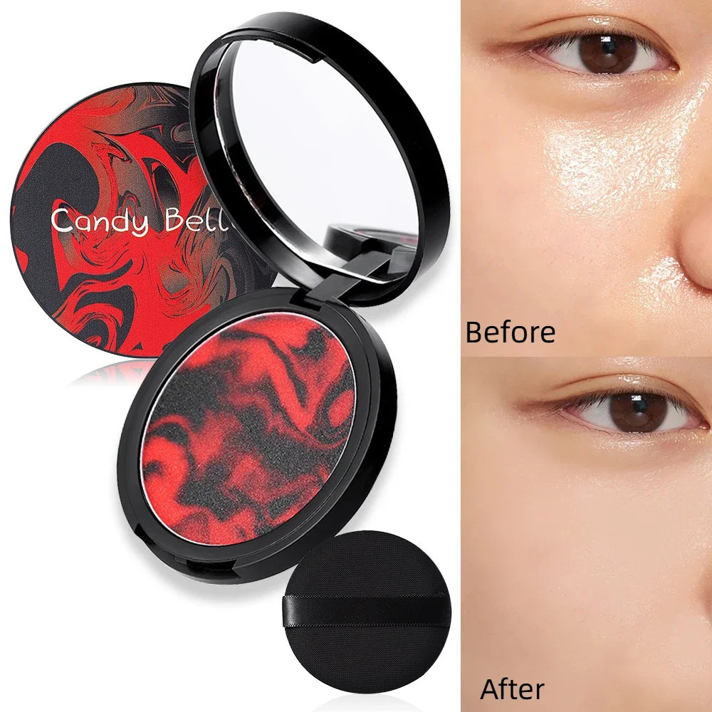 Oil Control Setting Powder Long-Lasting Waterproof Concealer Transparent Jelly Matte Compact Face Powder Cake with Puff Makeup 250716