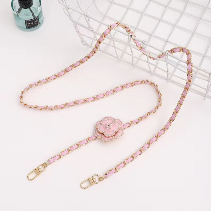 Korean Style Fragrance Pearl Camellia Crossbody Leather Lanyard Anti-drop Phone Chain Small Gift for Women
