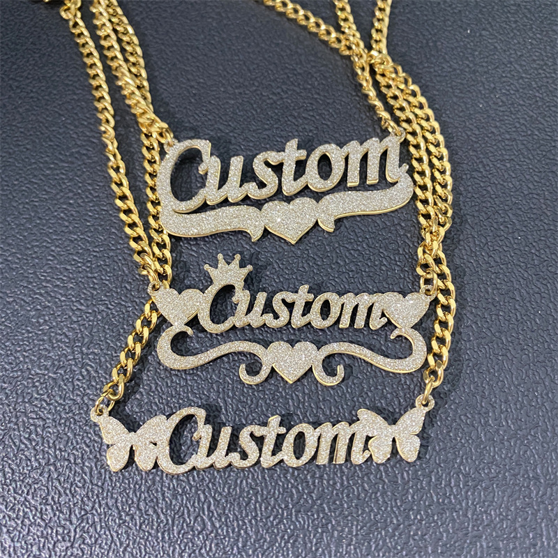 Customized Name Double layer 3D Name Necklace Personalized Letter 3D Name Necklace Womens Personalized Necklace Gift 250420
