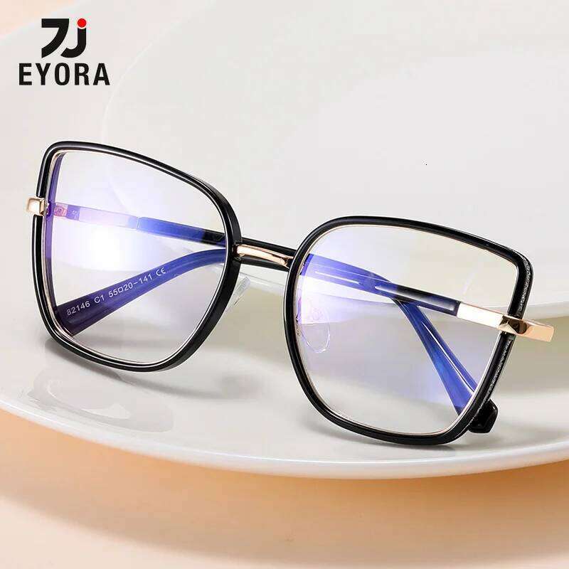 EYORA Fashion Gradient Full Frame Reading Glasses Myopia Hyperopia Anti Blue Light Progressive Photochromic Eyewear Lens