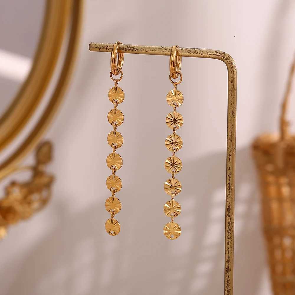 2022 18K Gold Plated Snowflake Long Tassel Earrings Waterproof Female Earrings for Women High Quality Stainless Steel Jewelry XJ250722