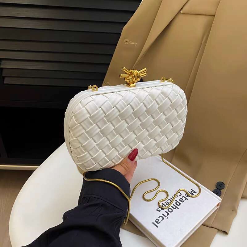 High-End Woven Box for Women 2025 New Exquisite Clutch Fashion Crossbody Single Shoulder Chain Small Square Bag Weave Designer Luxury handbag