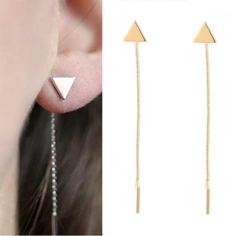 New Fashion Simple Triangle Earrings Tassel Chain Long Earrings For Women Ear Line Boucle Doreille Femme Valentines Day Gift XJ250722