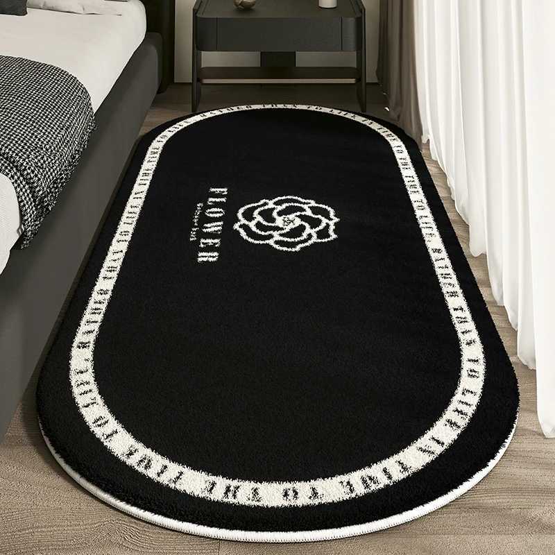 VIKAMA Cashmere Imitated French Small Fragrance Bed Rug Advanced Sense Living Room Study Oval Dirt Resistant Non-Slip Carpet XJ250722