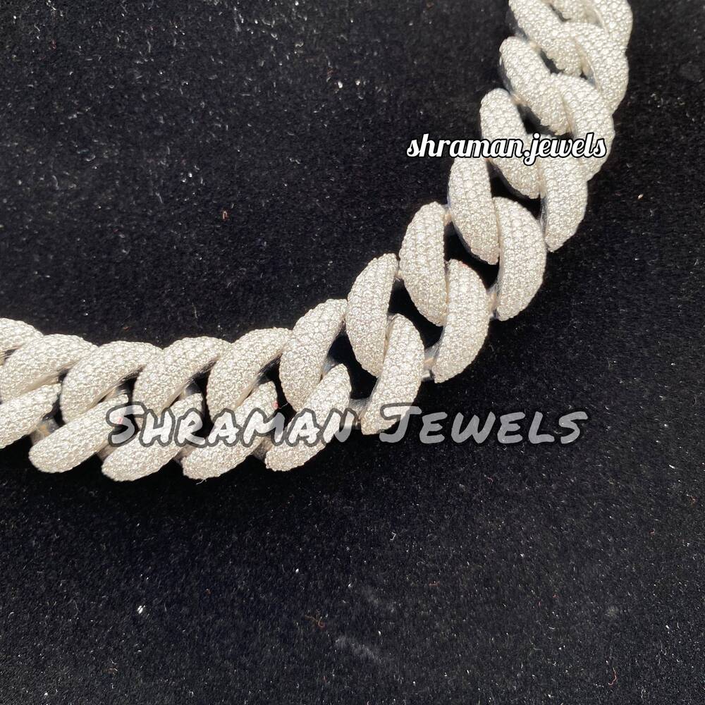 20 MM Moissanite Diamond Thick Cuban Link 925 Sterling Silver 24 Inches Iced Necklace Men Hip Hop Fine Chains Necklaces