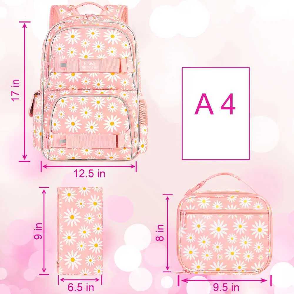 3PCS Daisy Girls Backpack 17 Inch Laptop School Backpack Teen College Water Resistant Kids Backpacks with Lunch Box Set Y250722