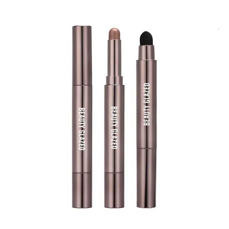 10 Color Double Ended Eyeshadow Stick with Sponge Brush Shimmering Long-lasting Eyeshadow Pen Portable Makeup Cosmetics W250722