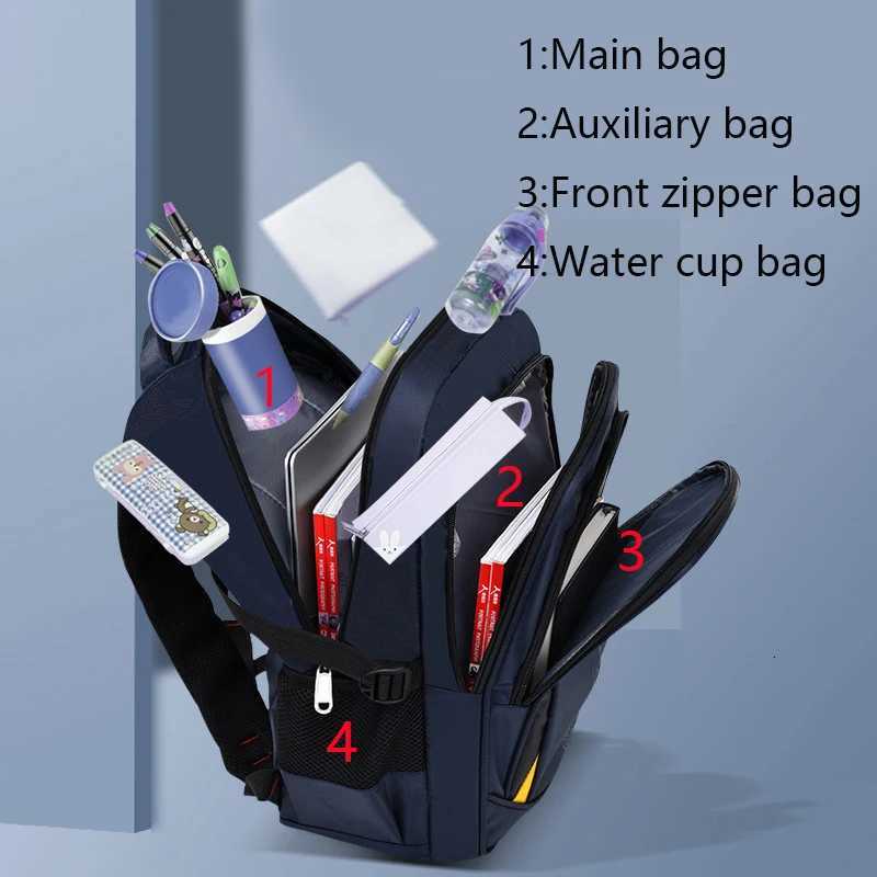 12 Backpack Teen Boys Girls School Bag Mouse Ears Kids Shoulder Bag Cartoon Waterproof Children Sport Travel Casual Daypack Y250722