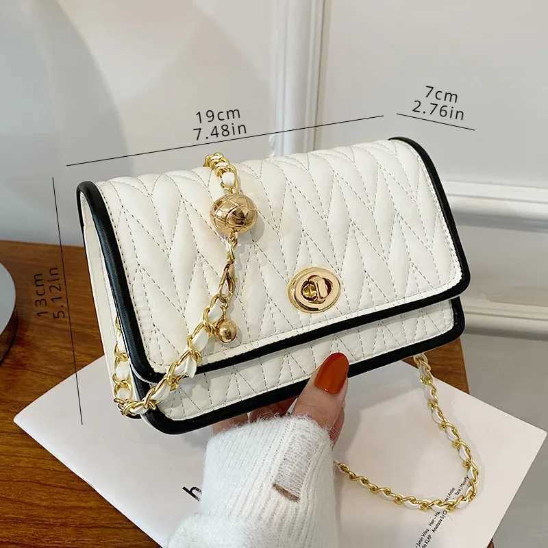 New Fashion Womens Shoulder Bag Simple Chain Texture Small Square Bag Light Luxury Party Crossbody Bag Purses and Handbags XJ250704