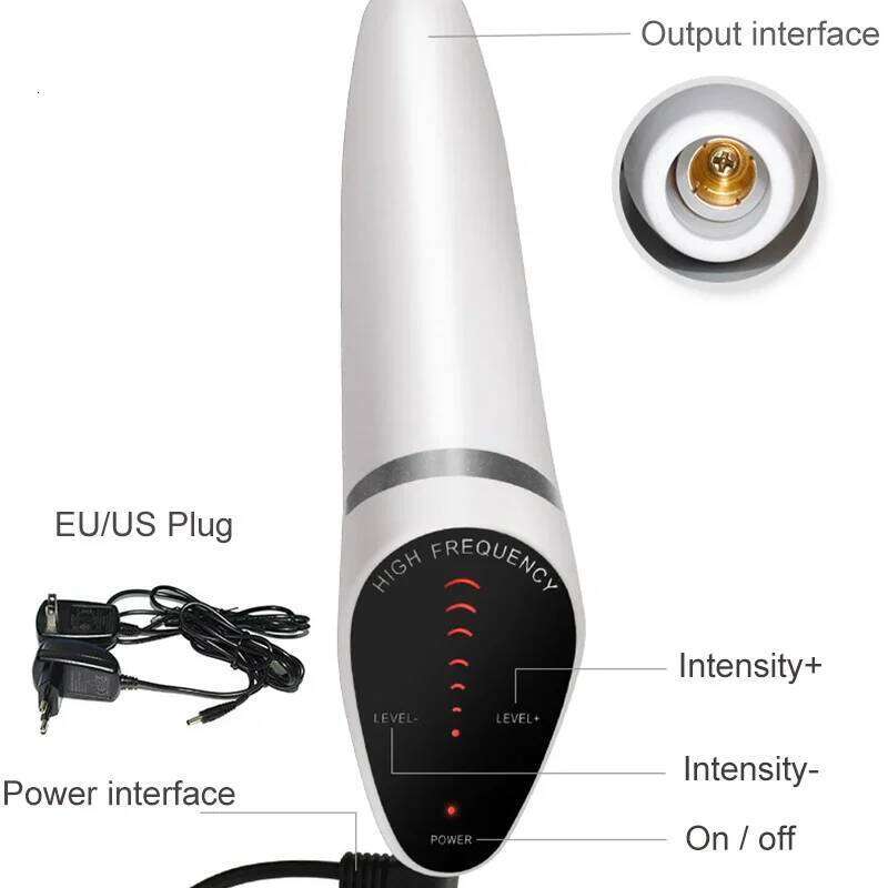 Newest High Frequency 6 in 1 Spark Electrodes Neon & Argon Skin Tightening Hair Follicle Beauty Wand hine Facial Care