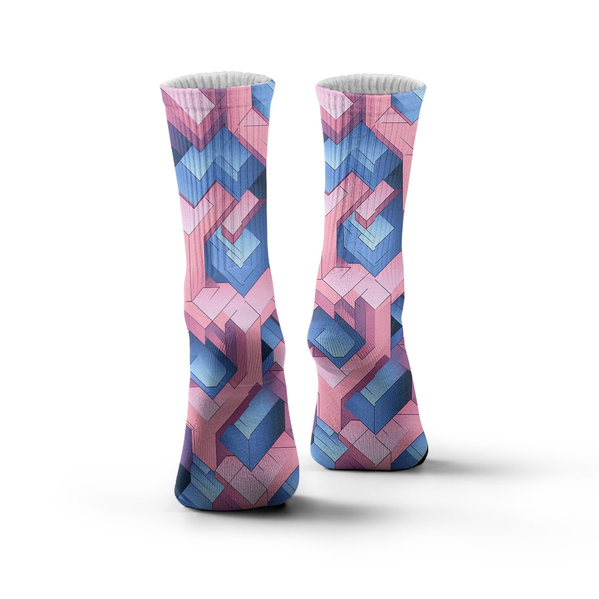 3D Geometric Cube Unisex Tube Designer Socks C082