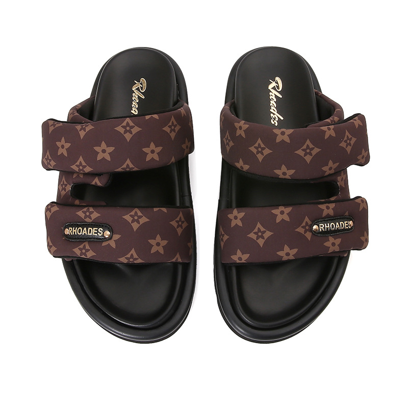New slippers summer L family presbydo beach shoes Velcro platform sandals V family versatile women's shoes
