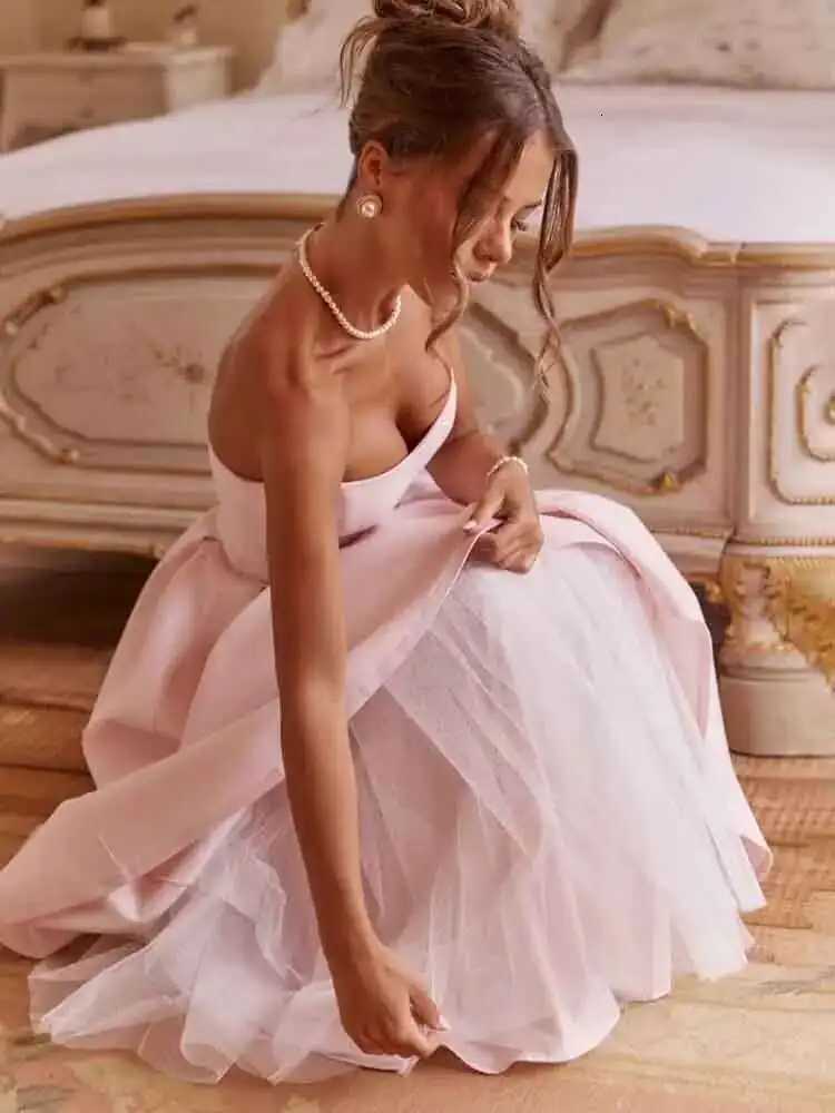 NIDANSSI Strapless Lining Pleated Evening Party Dress Women Backless Robes Sexy Bodycon Long Summer Dress Vestidos XJ250722