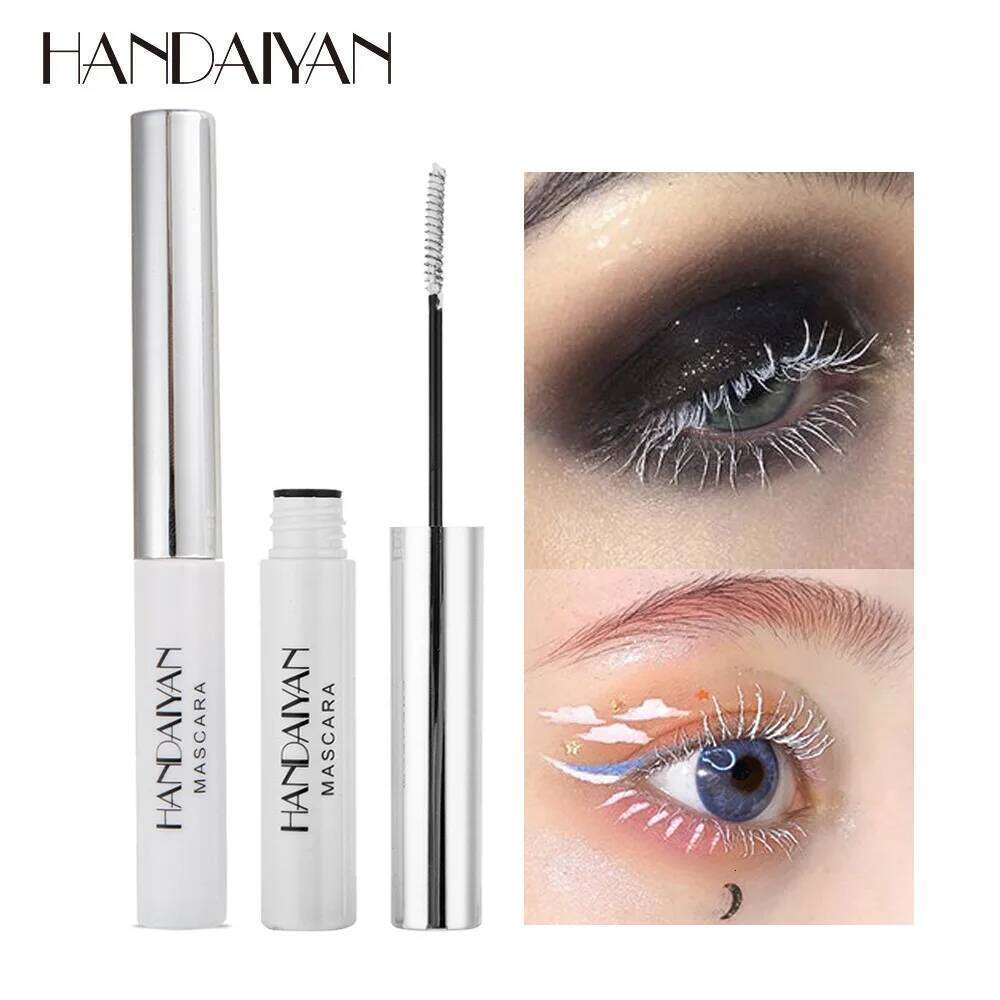 HANDAIYAN White Mascara Eyelashes Curling Liquid Pen Mascaras Makeup Eye Lash Thick Cosmetics Tool Lengthening Colored Brush X250722