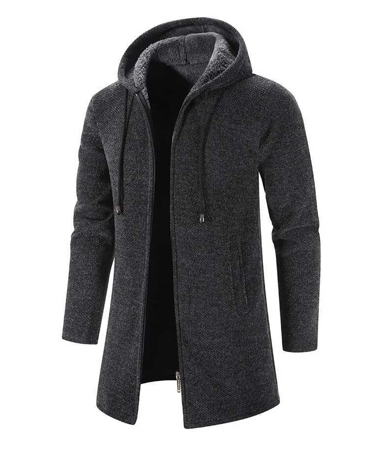2025 Sweatwear Mens Hoodies Long Sleeve Sweatshirts for Men Zipper Hooded Mens Oversize Winter Top Jacket Coat Black Sweater W250722