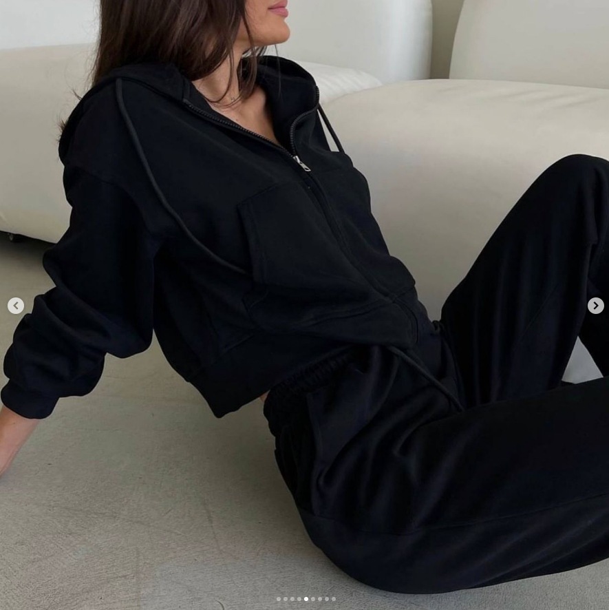 Women's Tracksuits 2024 Zipper Style Autumn Same For Women Motion Hoodie Coat Sweatpants Suit Solid Color Breathable