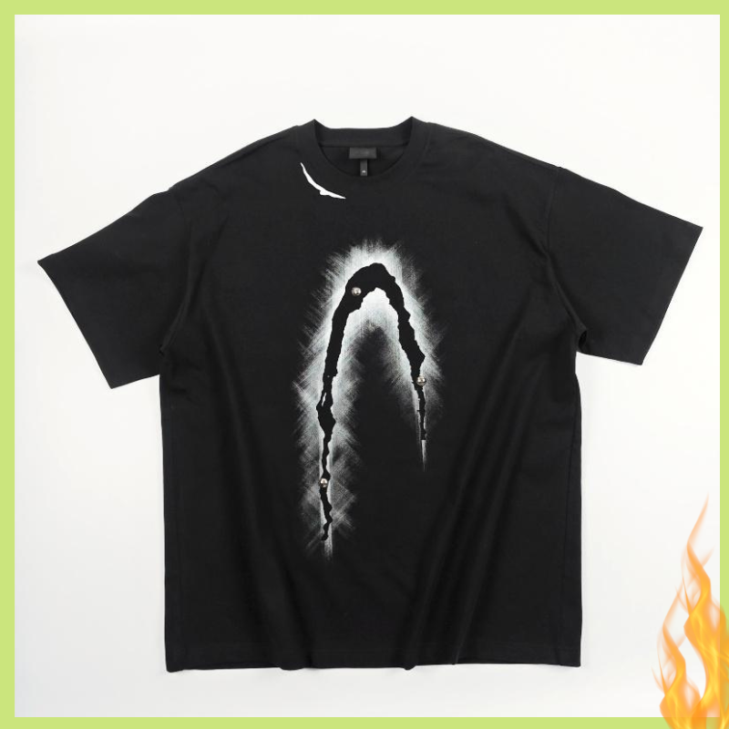 Hip Hop Print Crewneck T-Shirt with American Style Design - Men's Casual Shirt Customizable Design Skin friendly and breathable fabric