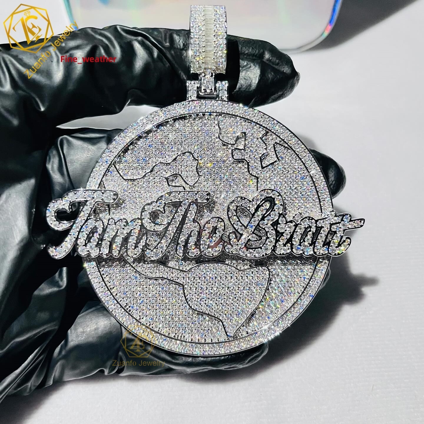 Custom Hip Hop Jewelry Moissanite Diamonds Necklace Pendant Initial Letter 925 Silver Iced Out Pendants