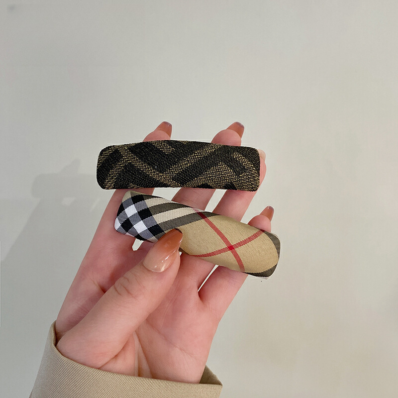 Plaid Fabric Simple Hair Clip for Women Side Elegant Back of Head Hairpin Bangs BB Accessory 250722