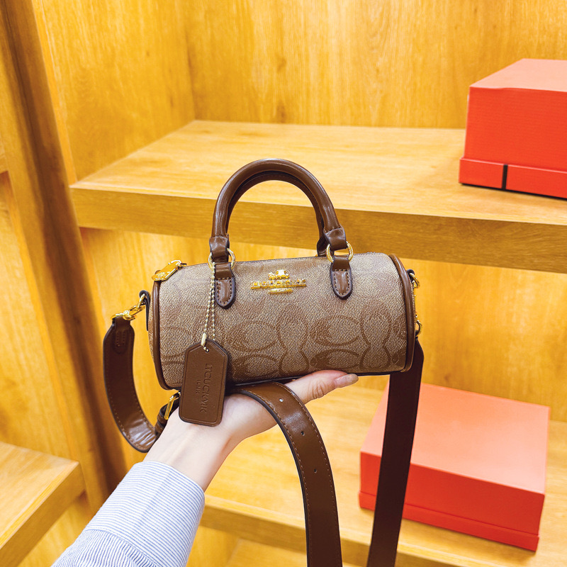 2025 Designer Bag Shoulder Bag Luxury Bag High Quality Women's handbag Purse Brown Leather Crossbody bag Fashion Barrel-shaped package Classic print Mini bag 10A
