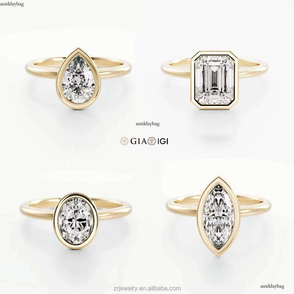 Solitaire Bezel Lab-grown Igi Certified Wedding Rings Vvs d Pure Gold Minimal Engagement Synthetic Dia Ring