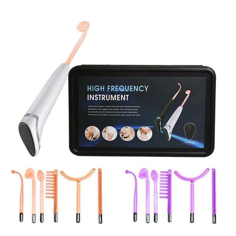 Newest High Frequency 6 in 1 Spark Electrodes Neon & Argon Skin Tightening Hair Follicle Beauty Wand hine Facial Care