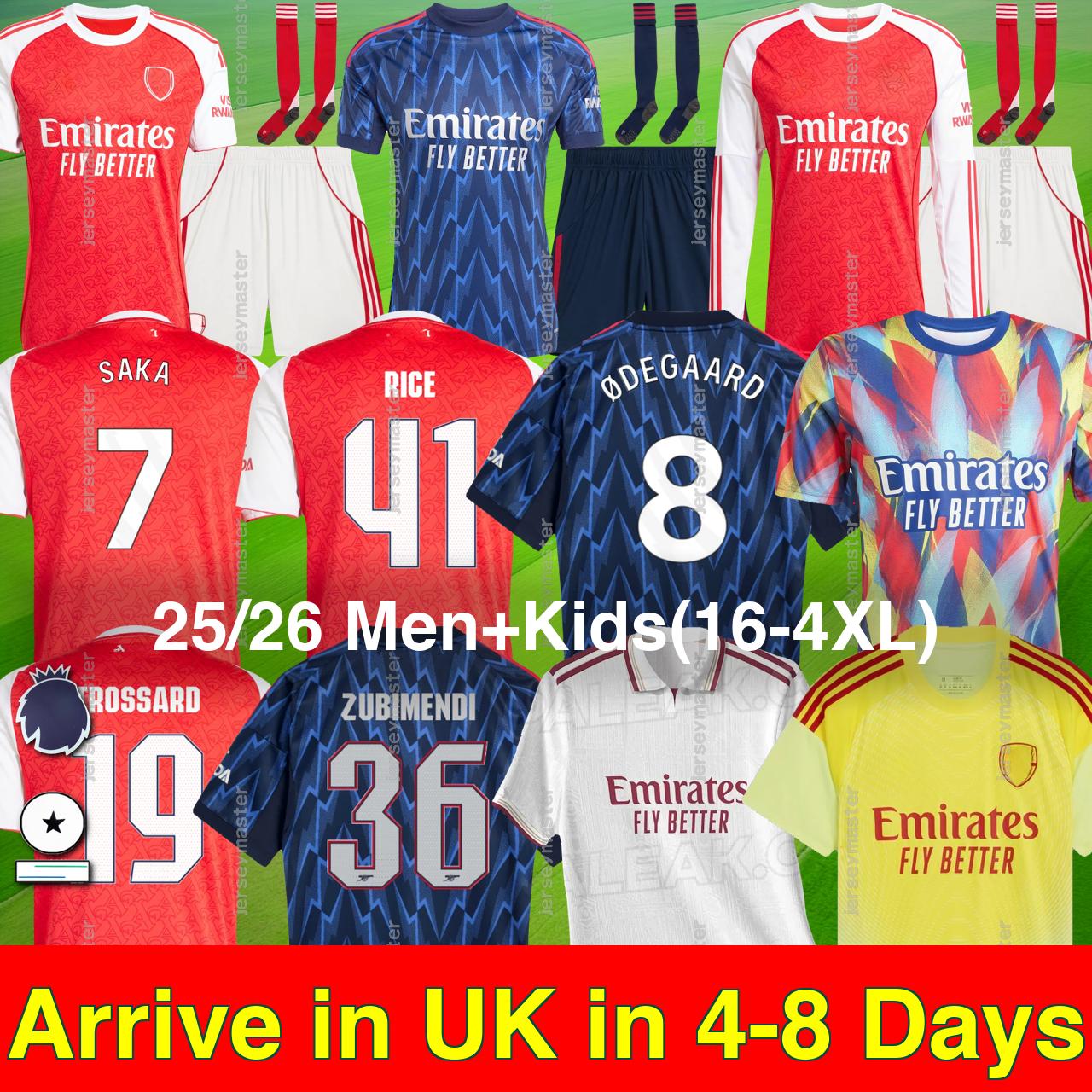 Arsenals GYOKERES EZE soccer jerseys 25 26 HAVERTZ RICE SAKA Trossard Zubimendi MADUEKE Norgaard ODEGAARD MARTINELLI Nwaneri 2025 2026 MERINO