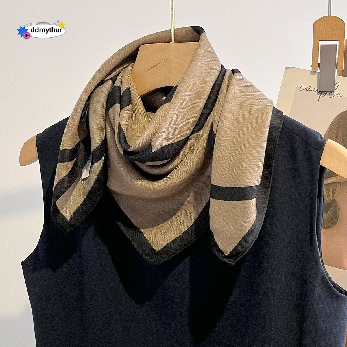 Fashion Neck for Women New Style Spring Summer Warm Simple Triangle High-end Versatile Small Square Scarf Professional ddmythur