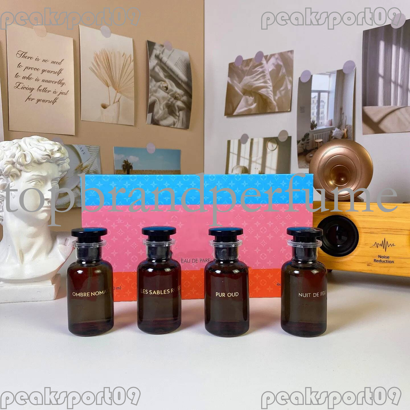 Famous 4x30ml Black bottle Perfu Set OMBRE NOMA SABLES ROSE PUR OUD Flora Sparay Suit 4 in 1 with Gift Box Original Semll perfus long-lasting ti sol