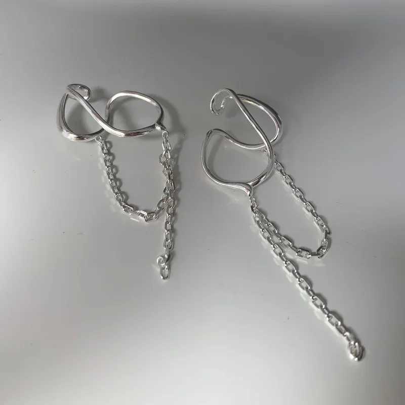925 Sterling Silver Ear Cuff Without Piercing For Women Chain Tassel Earring Jewelry Prevent Allergy Party Accessories Gift XJ250722