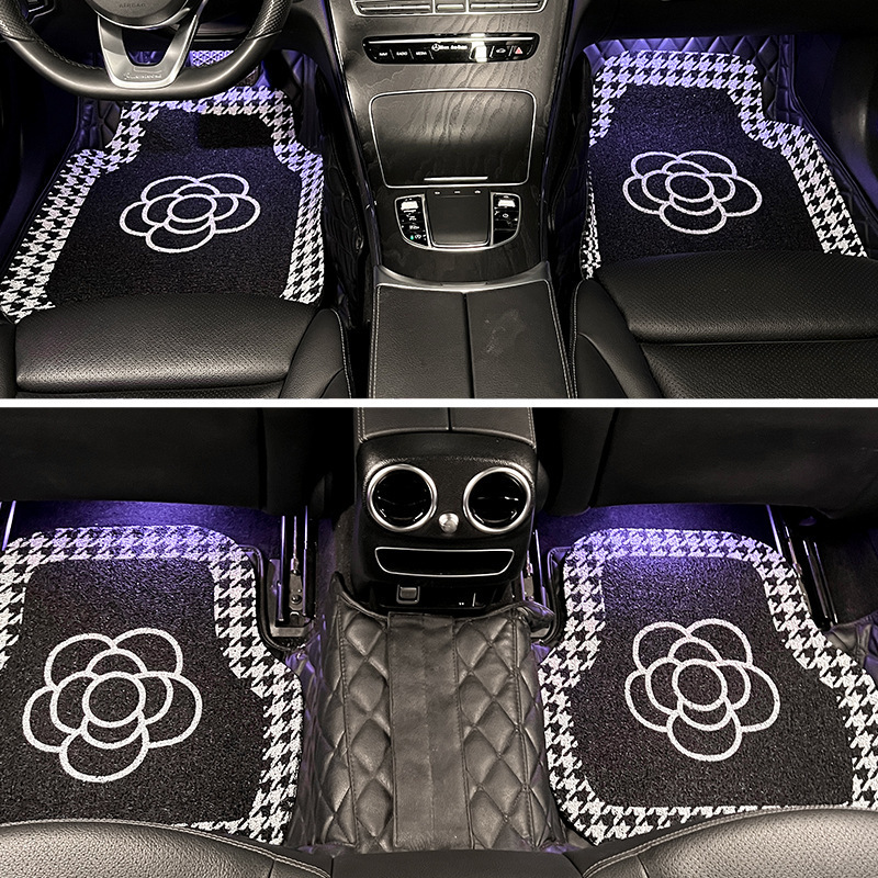 Universal Floor Camellia Silk Loop Single Piece Anti-dirt Carpet Decoration Car Interior Rear Foot Mat