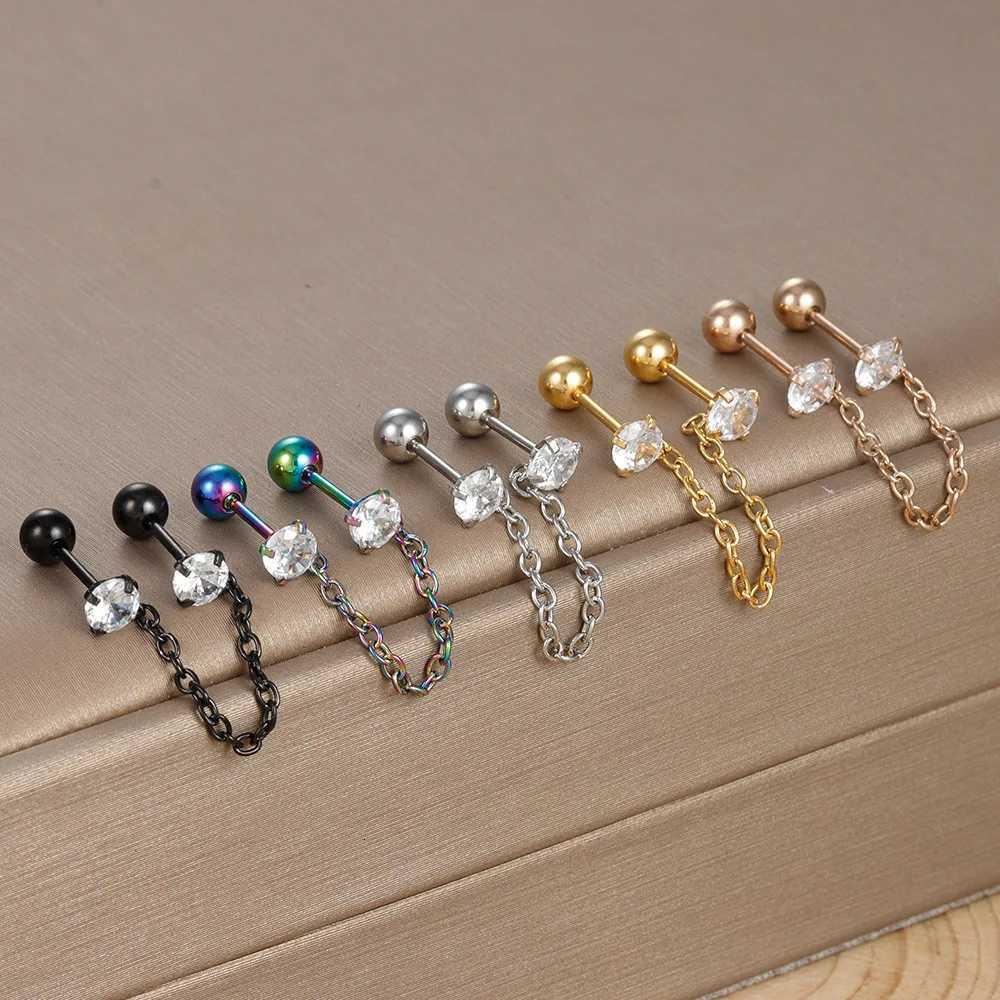 New Arrival Stainless Steel Ear Studs Tassel Chains Earrings For Women Fashion Crystal Zirconia Drop Earrings Piercing JewelryXJ250722