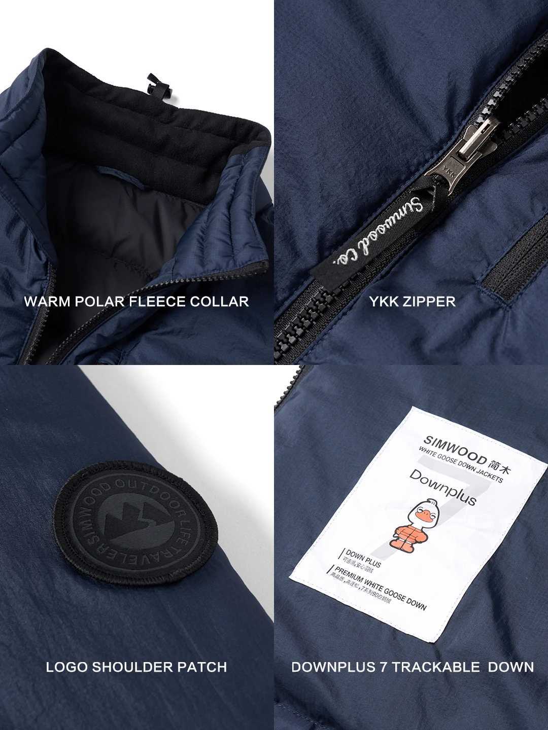 2024 Autumn Winter New Regular Fit Warm 90% White Goose Down Jackets for Men Lightweight Coats W250722