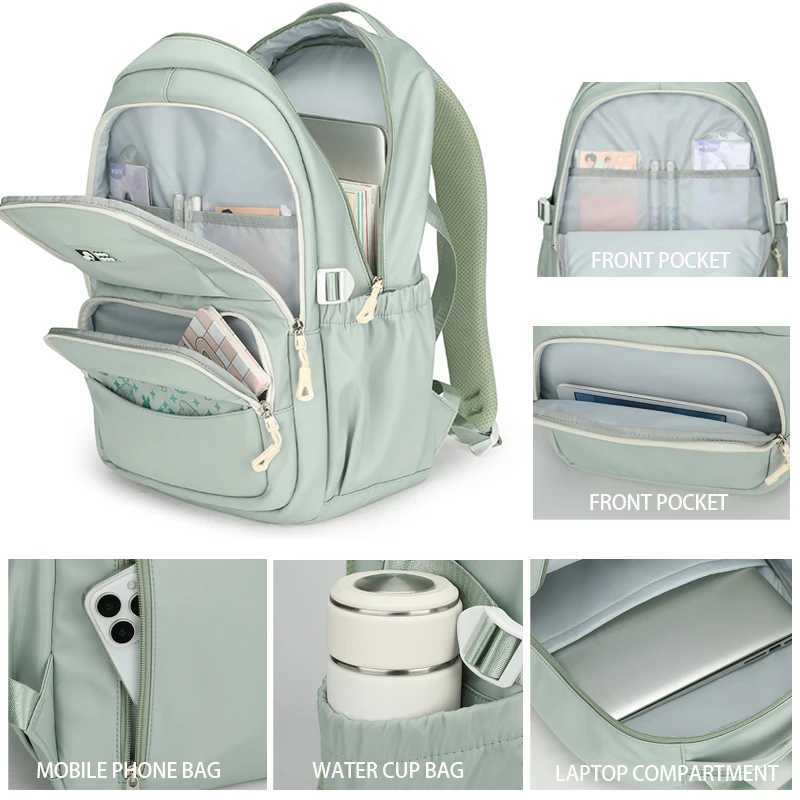 15.6-inch large student backpack nylon waterproof large capacity backpack for men and womens leisure backpack Y250722