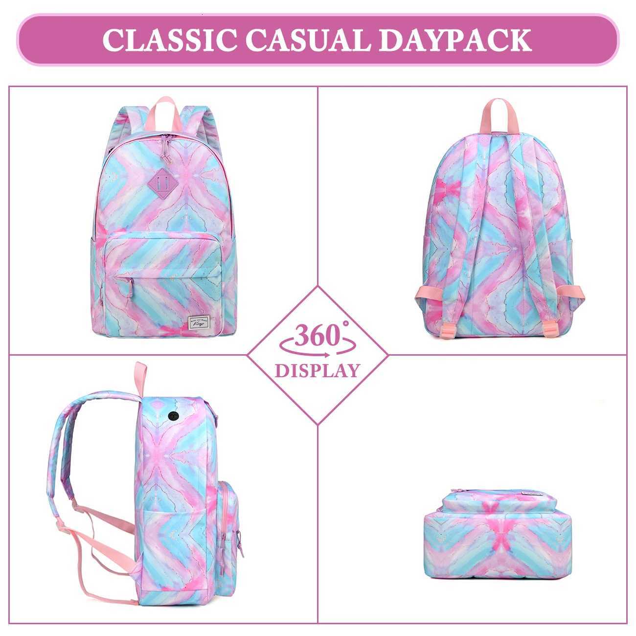 15 Inch Waterproof School Backpack for Boys and Girls Casual Daypack with Double Compartments Y250722
