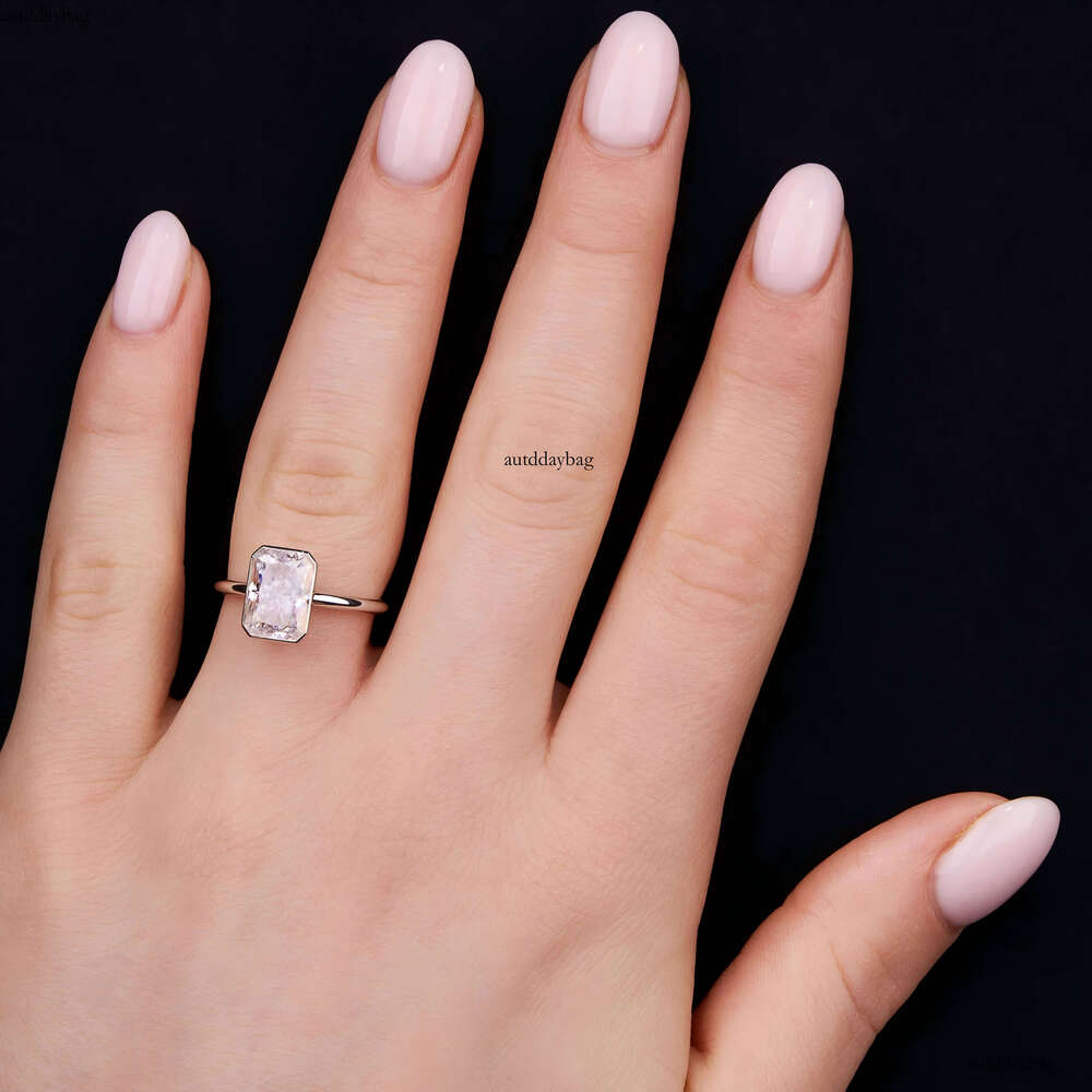 Solitaire Bezel Lab-grown Igi Certified Wedding Rings Vvs d Pure Gold Minimal Engagement Synthetic Dia Ring