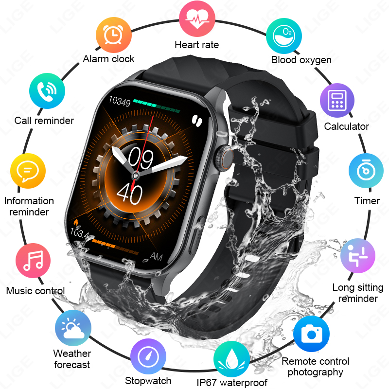 LIGE Fitness tracker with heart rate monitoring/peeper/calorie, activity tracker smartwatch sleep monitor IP68 health tracker pedometer, suitable for 