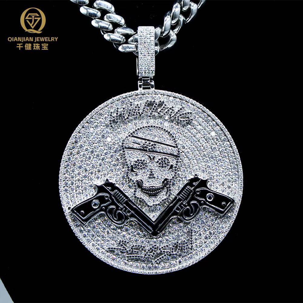 Custom Luxury Mens VVS Moissanite Pendant D Color 925 Sterling Silver Hiphop Pendant Iced Out Letter Name Pendant With GRA