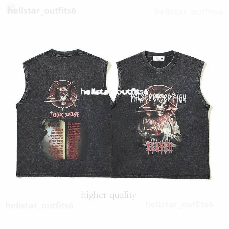 5s Mens Tank Top t shirt Vest Summer Washed Sleeveless Tshirts Hip Hop Letter Graphic Print Gothic Streetwear Harajuku cotton Men Clothing Underwear S