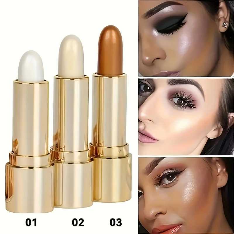 1pc/3pcs/Highlight and Contour Stick Side Shadow Face Concealer Highlighter Stick Golden Tube Shimmering Concealer Stick W250722