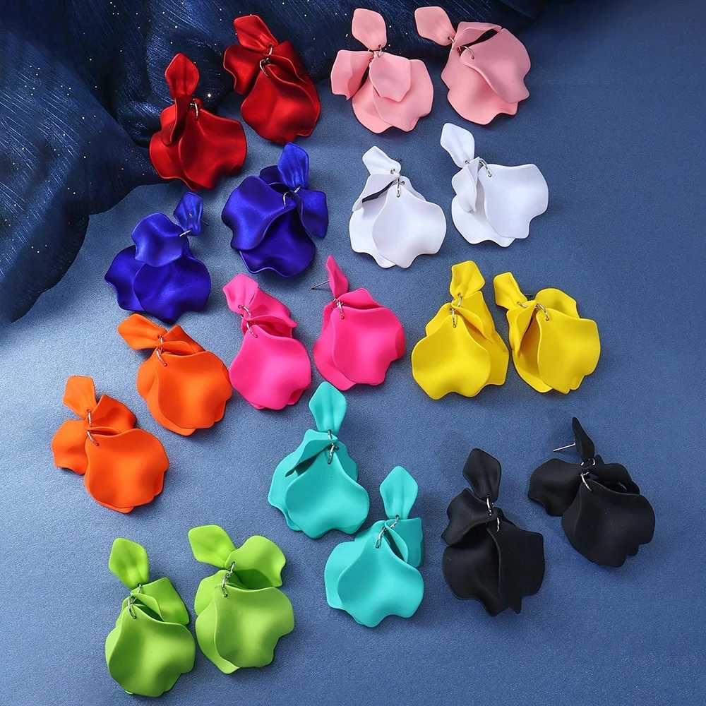 5PCS Acrylic Petal Flower Tassel Dangle Earrings For Women Bohemian Colorful Petal Drop Earrings Party Womens Jewelry Gift XJ250722