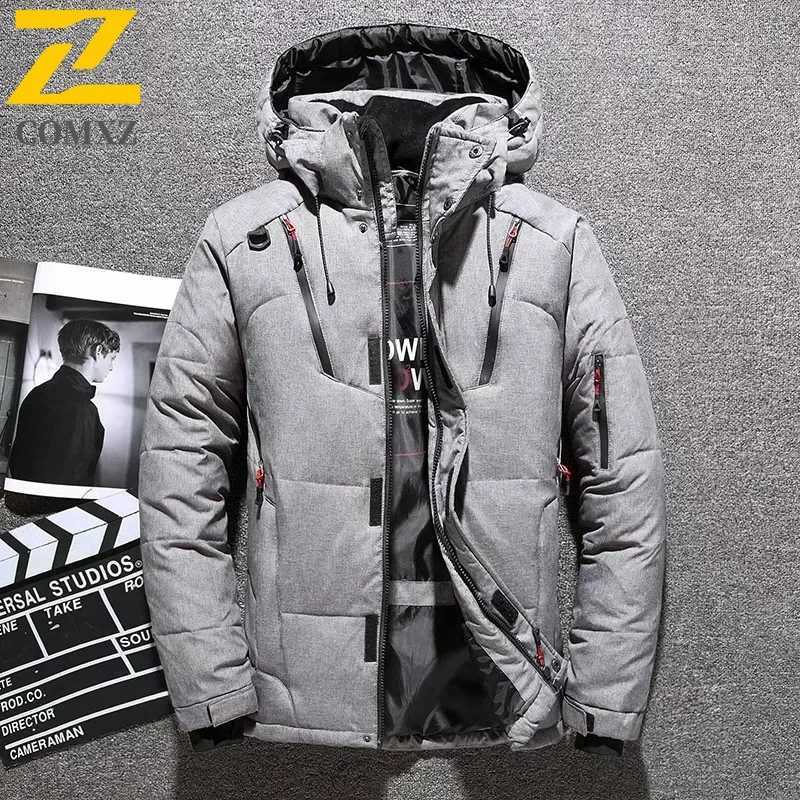 Winter Thickened Mens Down Jacket Climbing Hunting Hooded Warm White Duck Down Coat Mens Casual Lightweight Down Jacket Skiing W250722