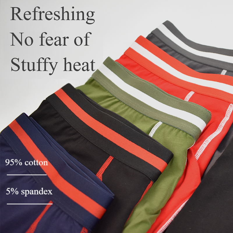 High-quality custom-made shorts and underpants for men, large-sized four-corner summer cross-border underwear for men, pure cotton KJ1006