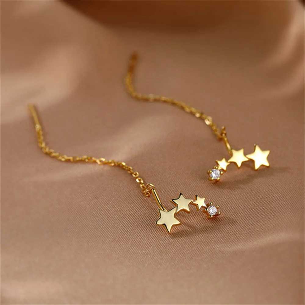100% Authentic Long Tassel Ear Wire Trend Silver Color Crystal Earrings For Women Fashion Womens Jewelry Accessories Gift XJ250722