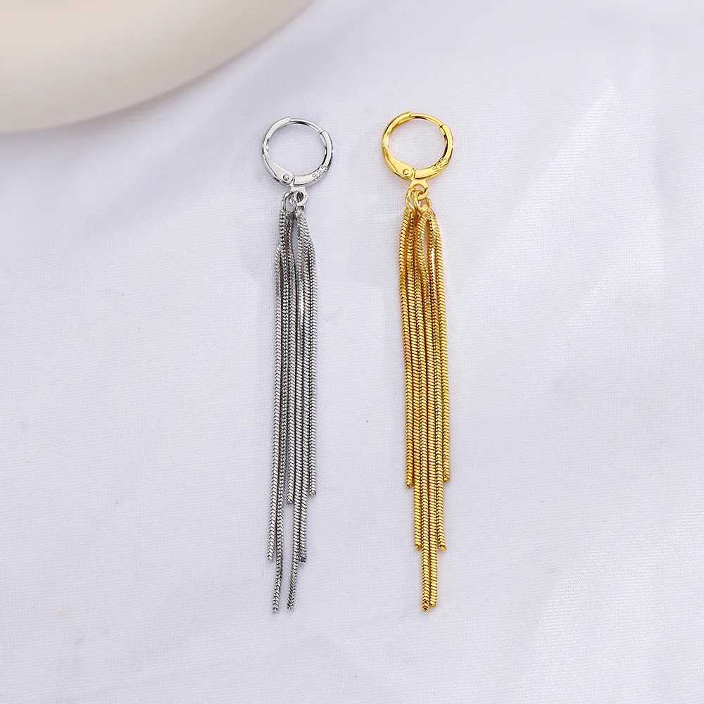 Fashion Long Tassel Earrings for Women Gold Silver Color Simple Geometric Unique Korean Earrings Wedding Jewelry Accessories XJ250722