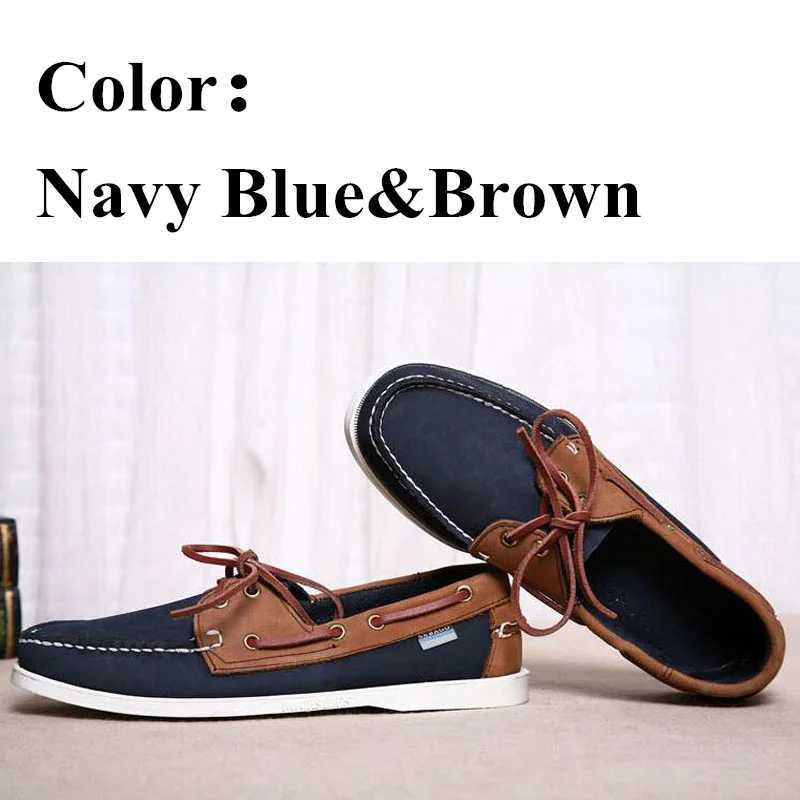 Classic Genuine Leather Boat Shoes: Versatile Flat Loafers for Men and Women, Casual Deck Shoes dh911068014