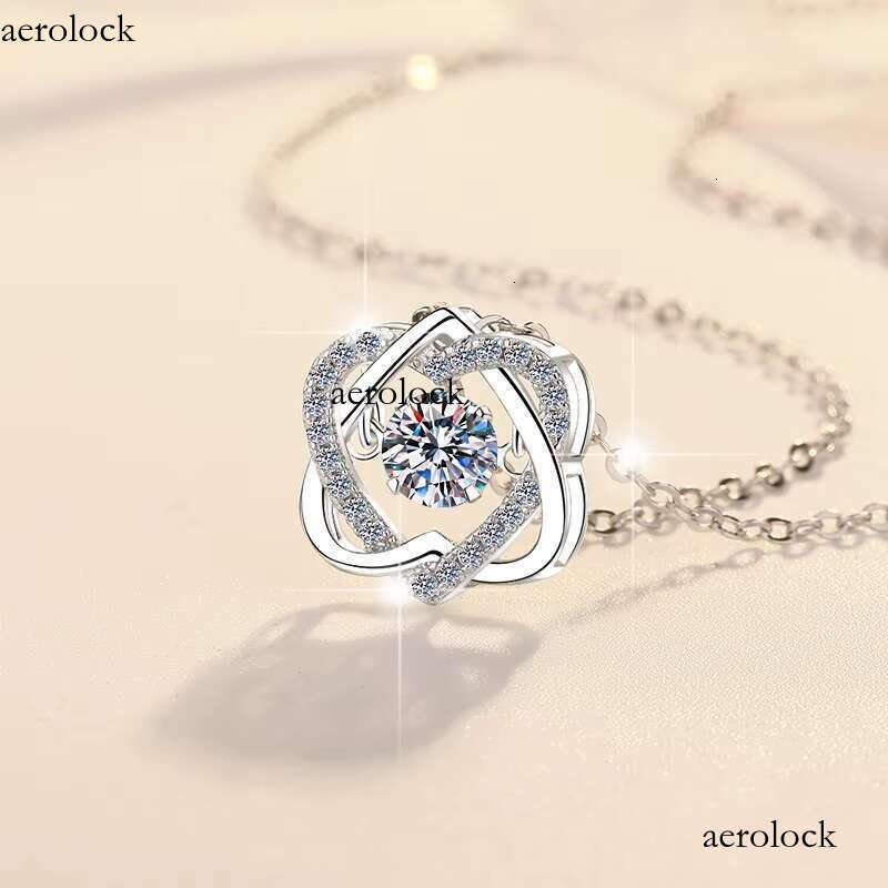 Jewelry Elegant Design 0.5Ct S Pure Sier VVs1 Sandstone Heart shaped Pendant Necklace Exquisite Women's Gift